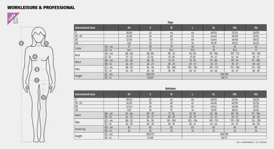 Tabla de equivalencias de talla 52 de pantalón para mujer, con medidas de cintura, cadera y pierna.