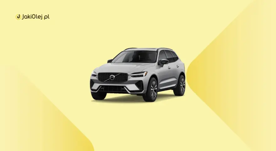 Srebrne Volvo XC60 na żółtym tle. Dowiedz się, jaki olej silnikowy wybrać do swojego Volvo XC60.