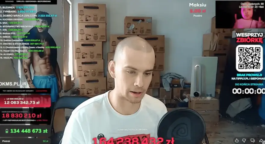 Maksiu zebrał 164 238 432 zł. To znaczenie 0440 dla jego zbiórki.