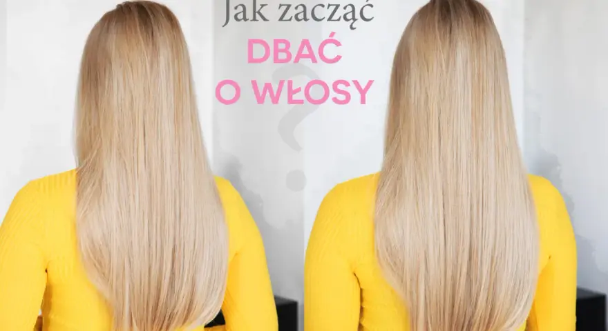 Dwie fryzury blondynki. Po lewej włosy wyglądają na zniszczone, po prawej są lśniące i zdrowe. Dowiedz się, jak dbać o włosy, by osiągnąć taki efekt.