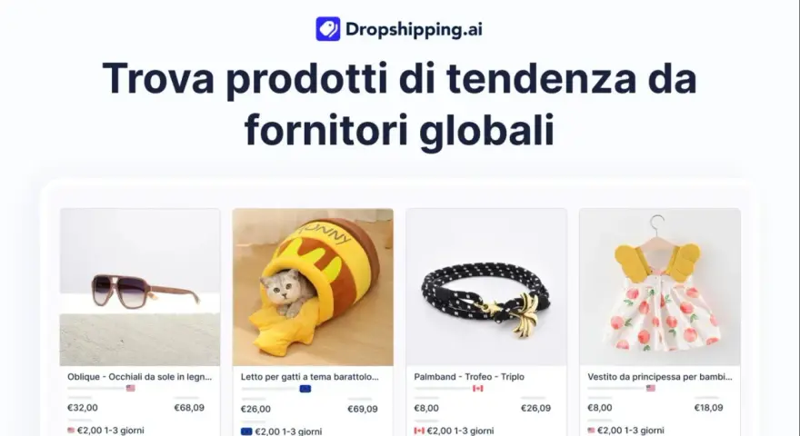 Scopri come fare dropshipping con prodotti di tendenza: occhiali, letti per gatti, accessori e vestiti per bambini.