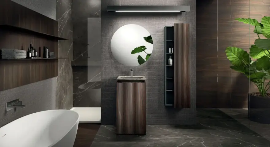 Baños gris y madera: el secreto para un diseño moderno y acogedor