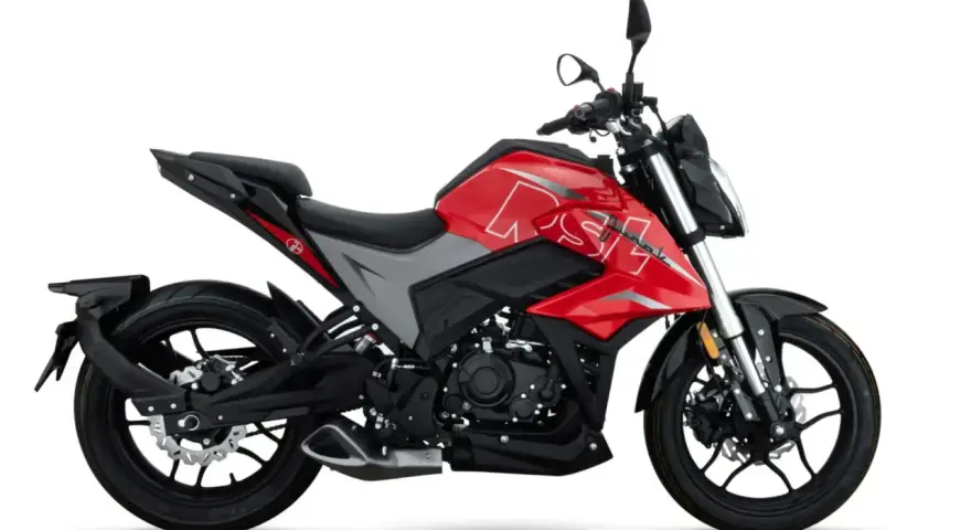 Sportowy motocykl w kolorze czerwono-szarym, idealny na pierwsze prawo jazdy a1.