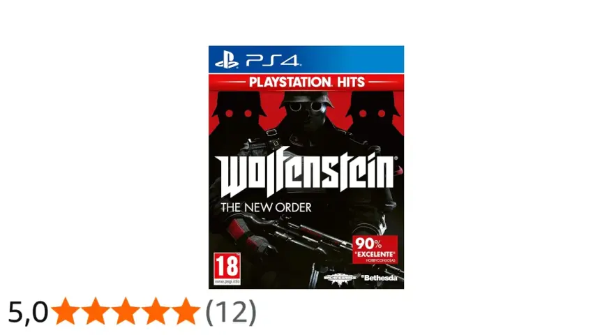 Caja del juego Wolfenstein: The New Order para PS4, con una puntuación de 5 estrellas. ¡Una guía esencial para este título!