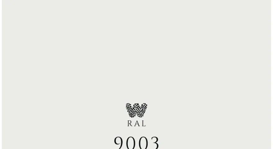 Symbol RAL 9003, czysty biały, z subtelnym logo. Idealny do nowoczesnych wnętrz.