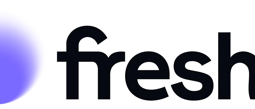 Logo de Fresha con un círculo morado y el texto "fresha". Busca fresha opiniones para saber más.