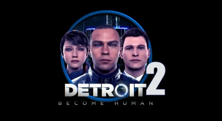 Los rostros de Kara, Markus y Connor en el logo de Detroit Become Human 2.