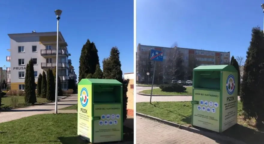 Zielony PSZOK, punkt selektywnej zbiórki elektrośmieci, to miejsce, gdzie wyrzucić kable i inne zużyte urządzenia.
