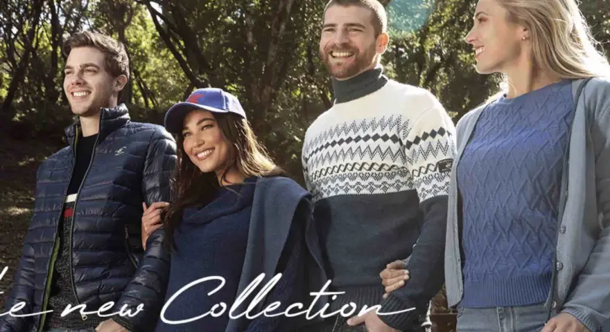 Uśmiechnięci ludzie w jesiennych stylizacjach. Czy to marka Polo Club? Nowa kolekcja.