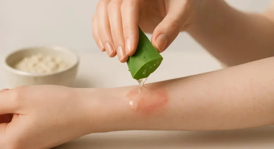 Aloe vera lenisce la pelle secca e prurito. Rimedi naturali per il benessere della pelle.