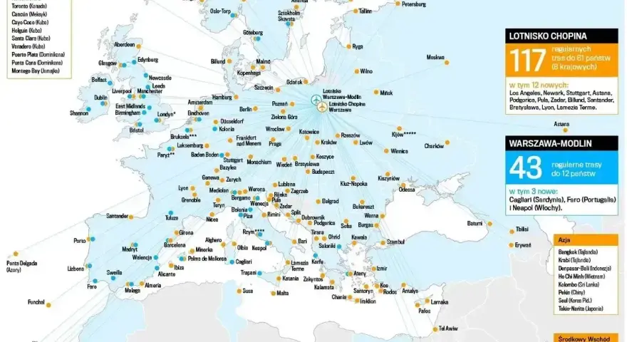 Mapa lotów z Polski: ile leci się do Włoch? Zobacz trasy do Rzymu, Neapolu i Cagliari z lotnisk Chopina i Warszawa-Modlin.