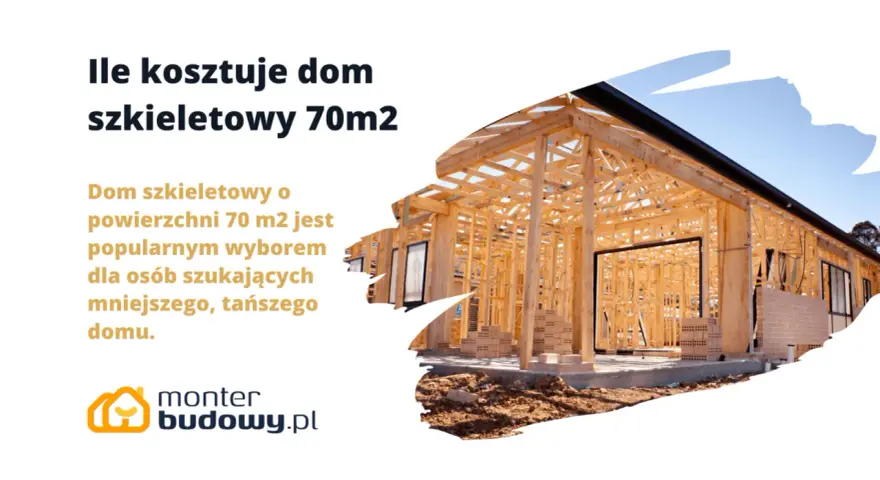 Konstrukcja domu szkieletowego 70m2 z drewna. Popularny wybór dla szukających mniejszego, tańszego domu.