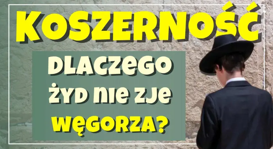 Koszerne wino koszerne co to znaczy? Dlaczego Żyd nie zje węgorza? Mężczyzna w czarnym kapeluszu na tle kamiennej ściany.