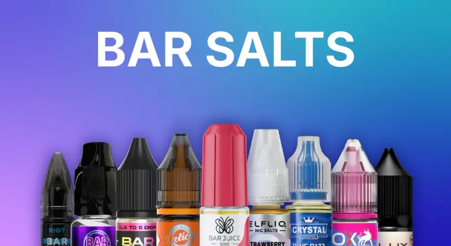 Variedad de líquidos para vapear con 20 mg de nicotina, incluyendo sabores como cola, limonada rosa y frutos rojos.