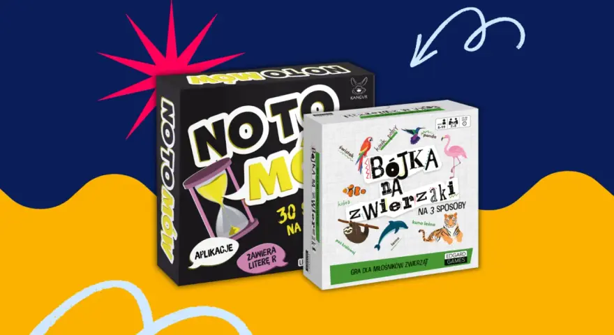 Szukasz pomysłu, co kupić 10 latkowi na urodziny? Dwie gry planszowe: "Noto Molo" i "Bójka na zwierzęta" to świetna zabawa dla dzieci.