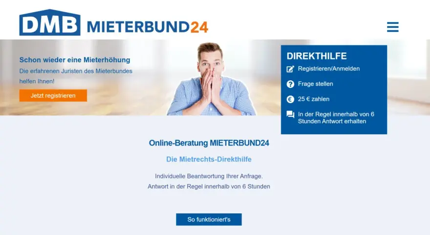 Mieterschutzbund Beratung ohne Mitgliedschaft: Juristen helfen bei Mieterhöhungen. Direkt zur Mietrechts-Direkthilfe.