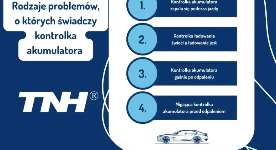 Rodzaje problemów z kontrolką akumulatora: zapala się podczas jazdy, świeci kontrolka ładowania, gaśnie po odpaleniu lub miga przed odpaleniem.