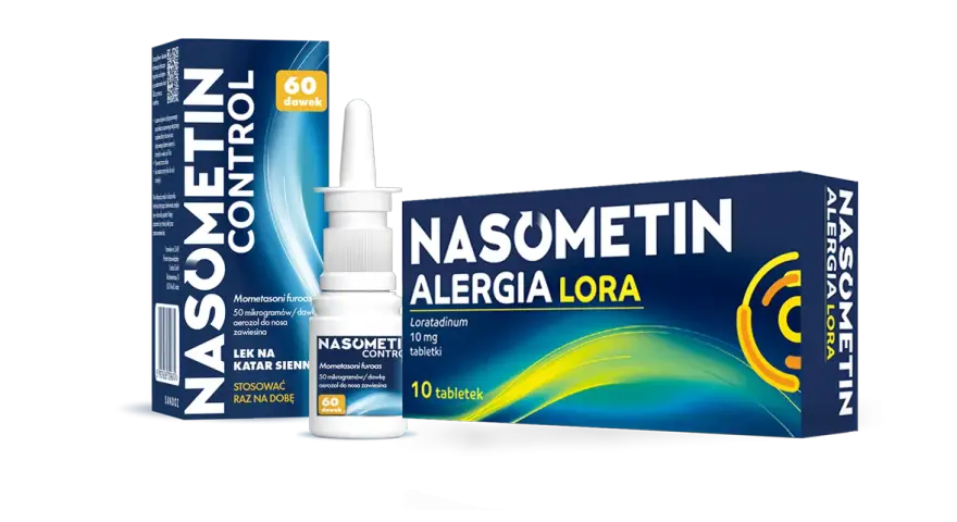 Szukasz co na alergie w ciąży? Nasometin Control i Nasometin Alergia Lora to leki łagodzące objawy kataru siennego.