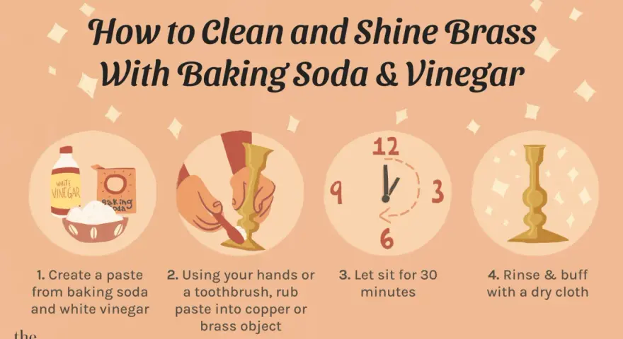 Learn how to polish brass with baking soda and vinegar. Steps include making a paste, applying it, letting it sit, and buffing to a shine.
