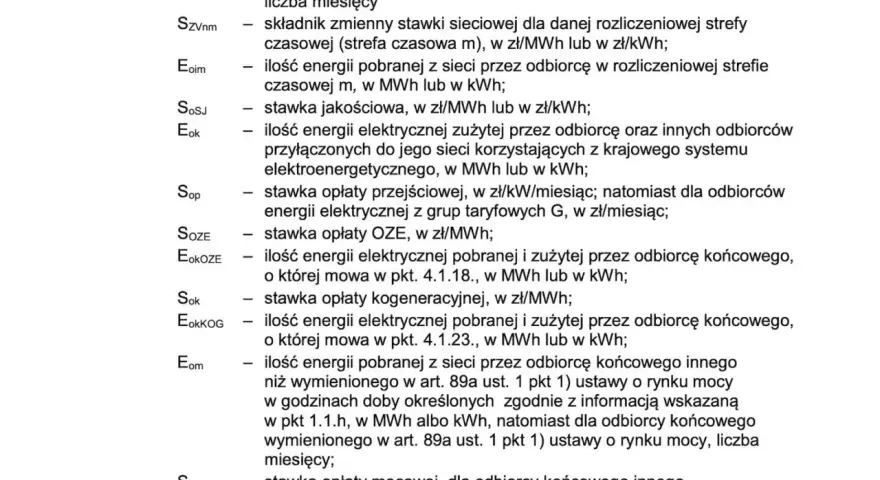 Jak sprawdzić rachunek za prąd Tauron? Tabela wyjaśnia symbole: P, E, S. Znajdziesz tu informacje o opłatach, zużyciu energii i mocy.
