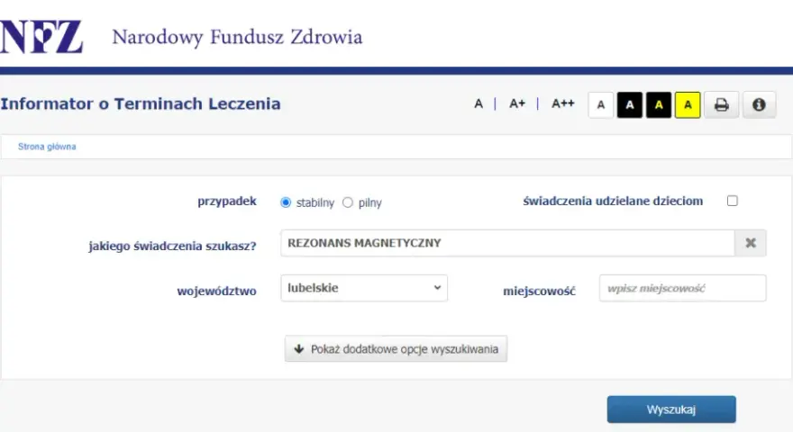 Rezonans magnetyczny NFZ w Lublinie - najszybszy termin już za 10 dni