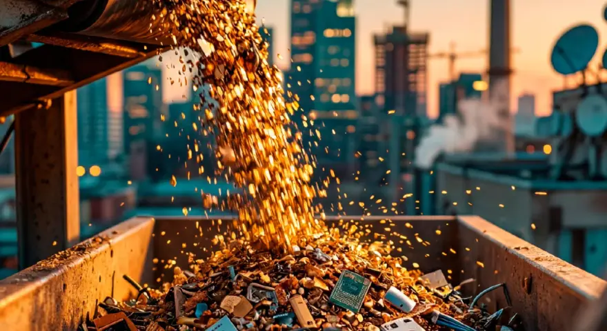 Scarti elettronici in lavorazione, un tesoro di metalli preziosi come il rodio, dove trovare il futuro riciclo.