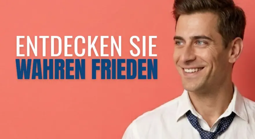 Ein Mann mit einem Lächeln lädt dazu ein, wahren Frieden zu entdecken.