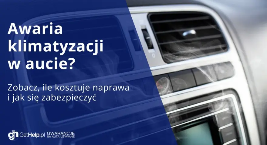 Widok na kratkę nawiewu klimatyzacji samochodowej z białymi smugami, sugerującymi chłodne powietrze.