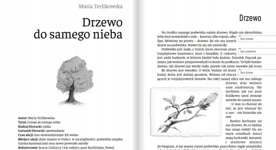 Drzewo do samego nieba, które rośnie na ciasnym podwórku, jest symbolem wyobraźni i piękna.