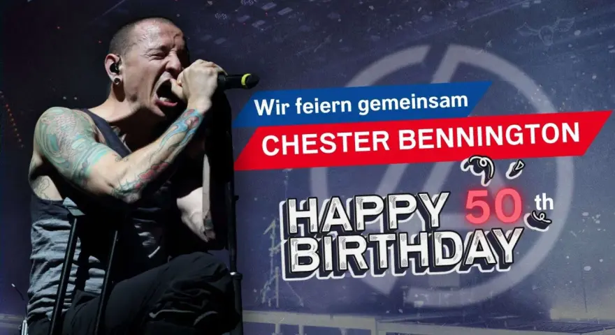 Chester Bennington singt mit voller Leidenschaft. Wir feiern seinen 50. Geburtstag!