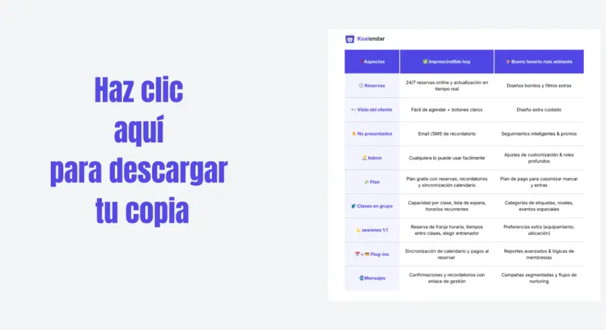 Descarga tu copia de la app de reservas Koalendar. Gestiona citas, clientes y más.