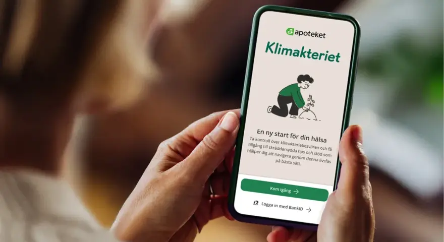 En app från Apoteket hjälper dig att hantera klimakteriet och besvär som ont i leder. Få tips och stöd för en bättre livsfas.