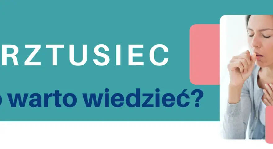 Kobieta z męczącym kaszlem z odruchem wymiotnym, symbolizującym krztusiec. Co warto wiedzieć?