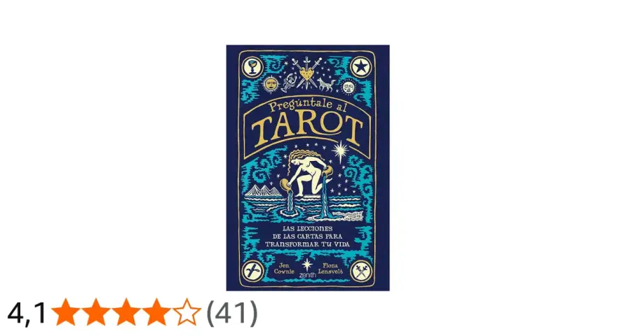 Portada del libro "Pregúntale al Tarot", con ilustraciones místicas y la frase "Las lecciones de las cartas para transformar tu vida".