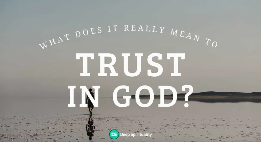 A lone figure walks across a vast, reflective surface, embodying the journey to trust in God.
