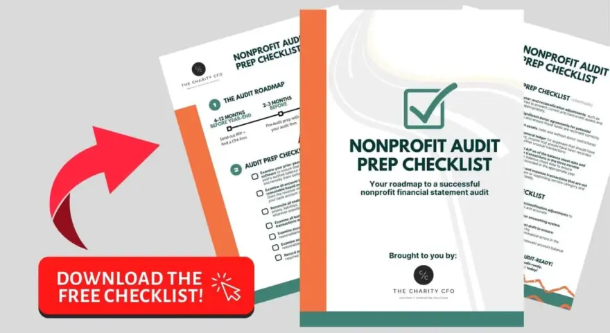 Nonprofit audit prep checklist, a roadmap to a successful audit, highlighting steps like finding nonprofit audit firms.