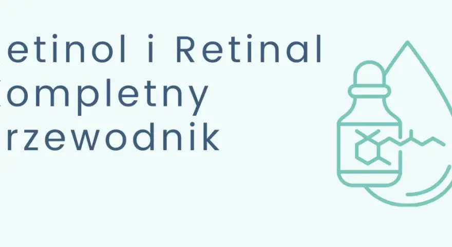 Retinol na co? Kompletny przewodnik po zastosowaniu retinolu i retinalu w pielęgnacji. Ikona buteleczki z serum i kropli.