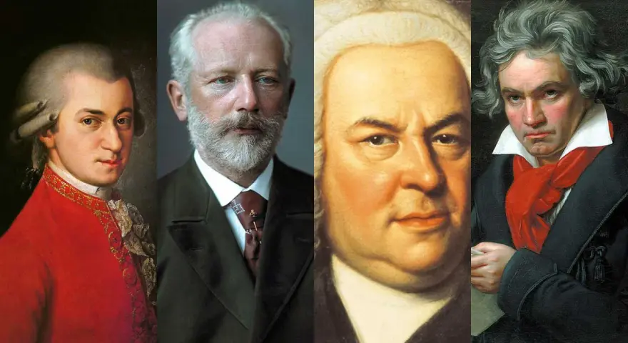 Mozart, Tschaikowsky, Bach und Beethoven – Meister der **most famous classical music**.
