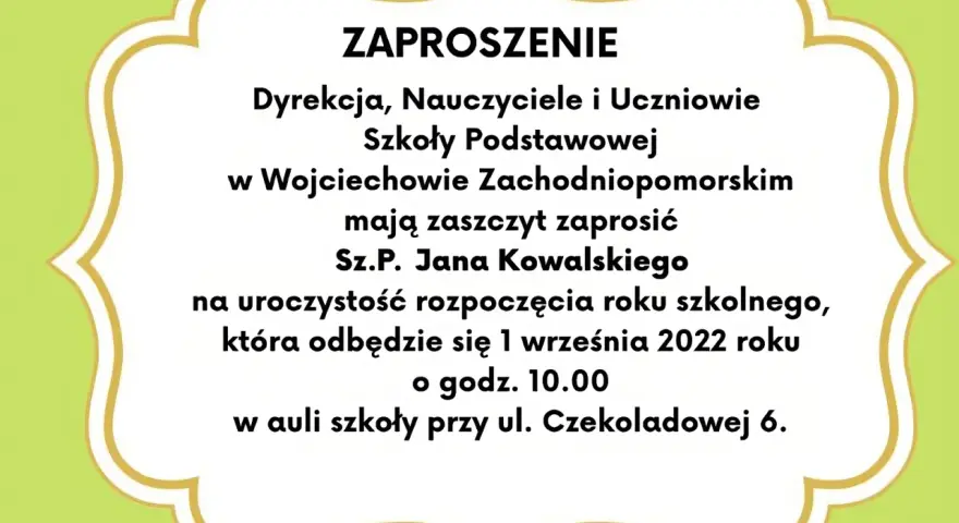 Jak napisać zaproszenie E8, aby zdobyć maksymalne punkty na egzaminie