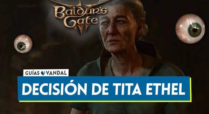 Baldur's Gate 3: La siniestra tita Ethel y su decisión. Ojos flotantes añaden misterio.