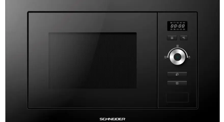 Micro-ondes encastrable noir, affichage digital, commandes tactiles et rotatives. La hauteur de cet appareil est idéale pour une intégration parfaite.
