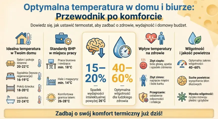 Przewodnik po komforcie: idealna temperatura w domu i biurze, wpływ na zdrowie i wydajność. Przepisy dotyczące minimalnej temperatury w mieszkaniu.