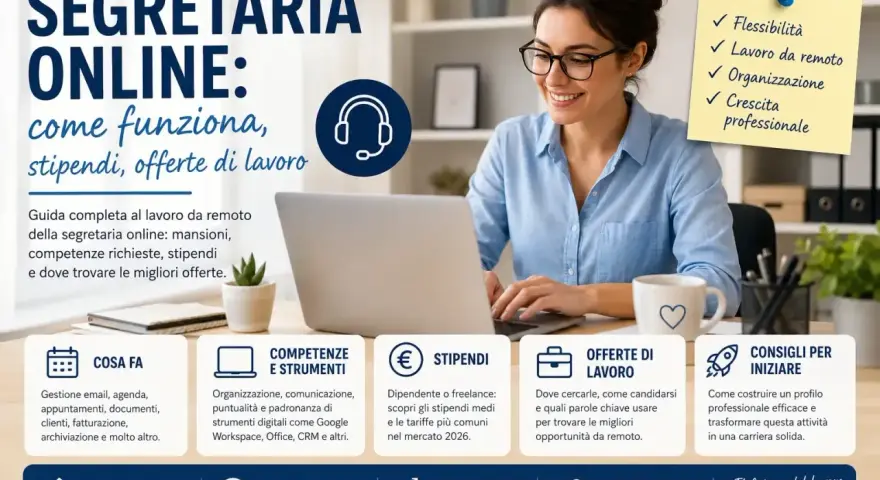 Guida completa per segretarie online: scopri mansioni, competenze, quanto guadagna una segretaria e dove trovare offerte di lavoro da remoto.
