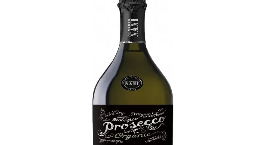 Butelka Prosecco Organic Alberto Nani. Czy wiesz, ile procent ma prosecco? To wino ma 11% alkoholu.