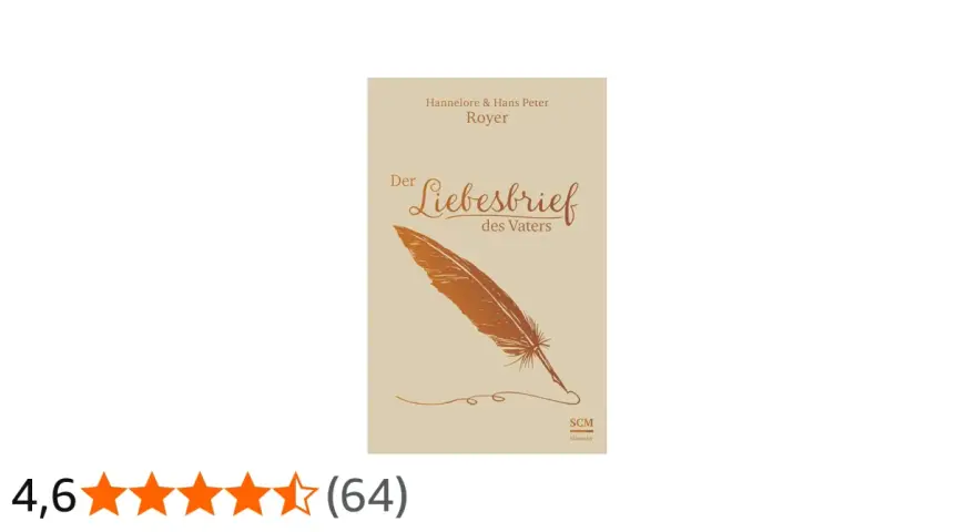 Ein Buchcover mit dem Titel "Der Liebesbrief des Vaters" und einer Feder.