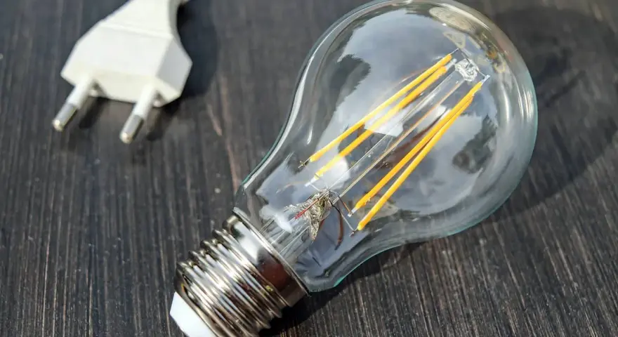 Bombilla LED y enchufe. Interesante saber cuanto gasta una bombilla encendida 24 horas.