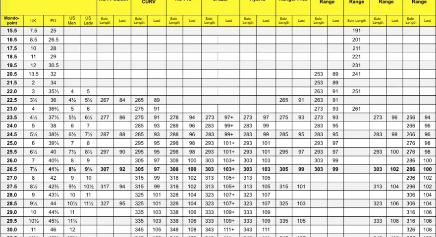 Rozmiar 39 - jak dobrać odpowiedni rozmiar butów w różnych systemach