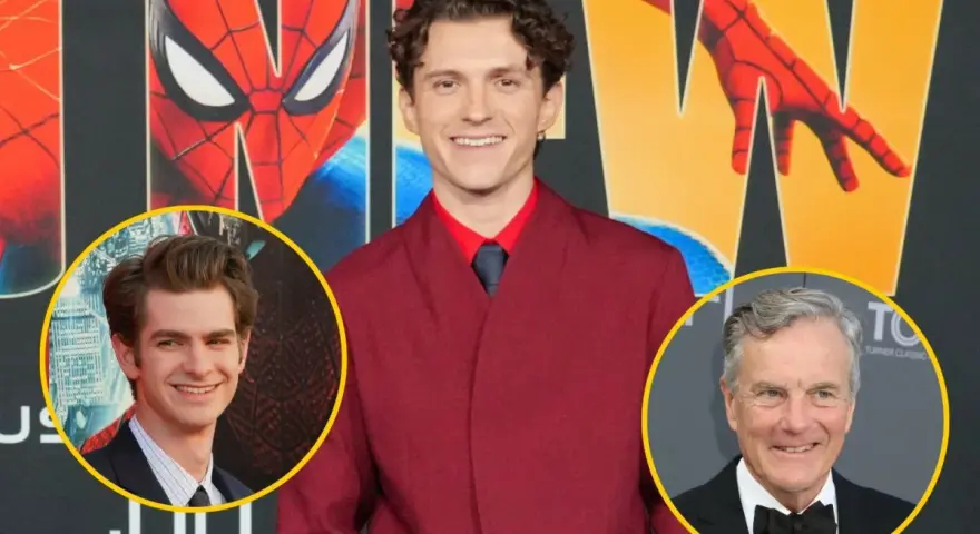 Tom Holland, Andrew Garfield i Willem Dafoe, gwiazdy filmów o Spider-Manie, na premierze.