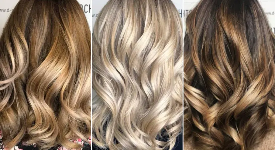 Drei Frauen mit unterschiedlichen Haarfarben: Braun mit Highlights, Blond und Dunkelbraun mit Highlights. Welche Haarfarbe passt zu mir?