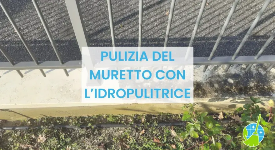 Pulizia del muretto esterno con idropulitrice: un'operazione efficace per rimuovere sporco e muschio, ridando vita alle superfici.